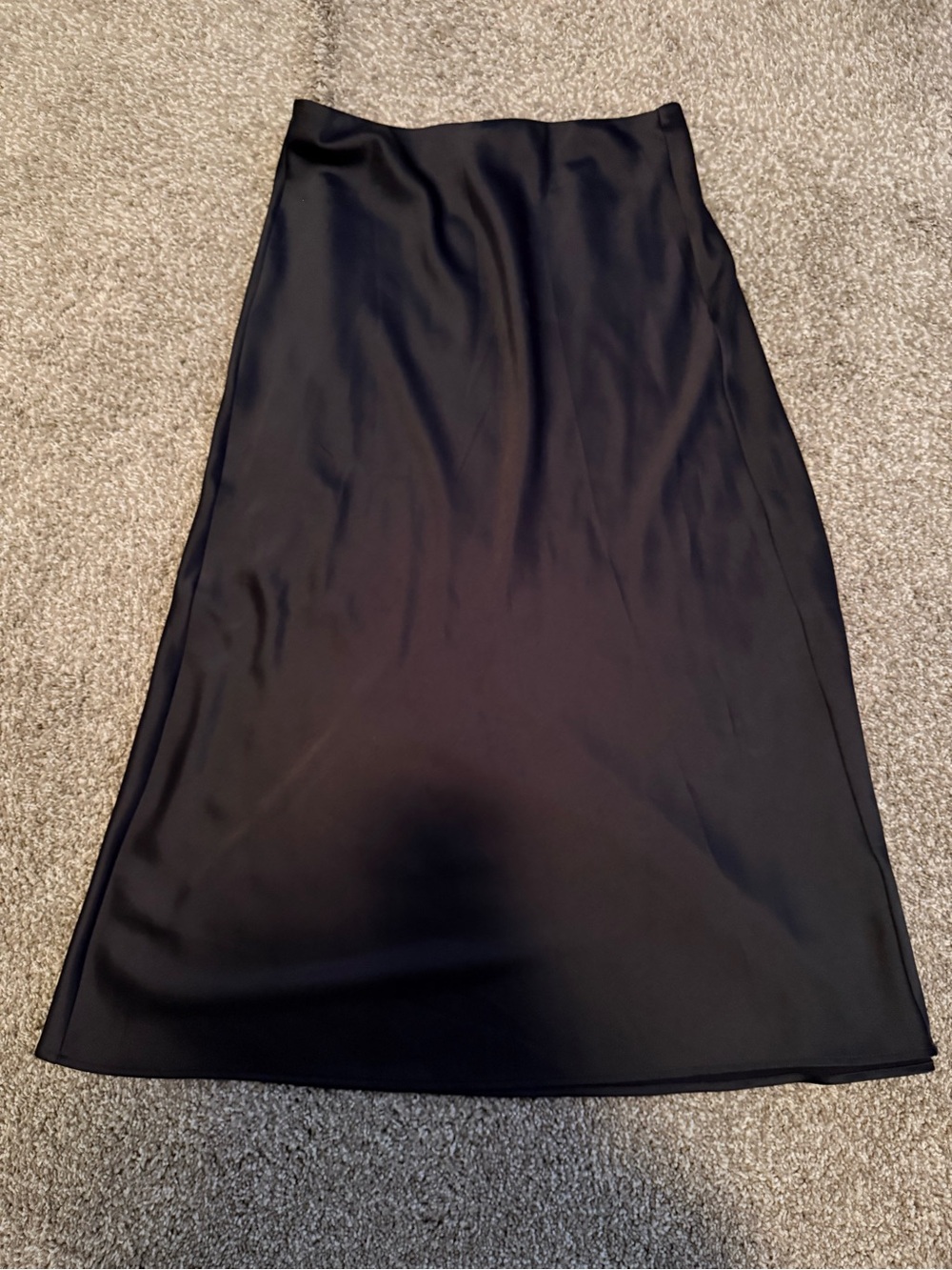 Dynamite Black Midi Skirt with Elastic Waistband